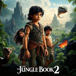 A captivating live-action movie poster for 'The Jungle Book 2' (2024)