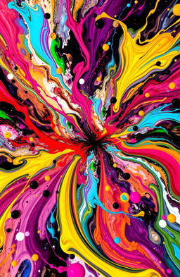 A vibrant and dynamic abstract composition that embodies the concept of 'a perfect chaos'