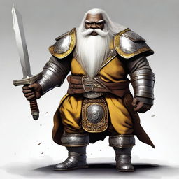 A digital art image, rendered in high-quality, features a 4ft tall Hill dwarf with dark skin