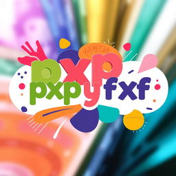 A vibrant and artistic representation of the text 'pxp y fxf' creatively integrated into a visually appealing background