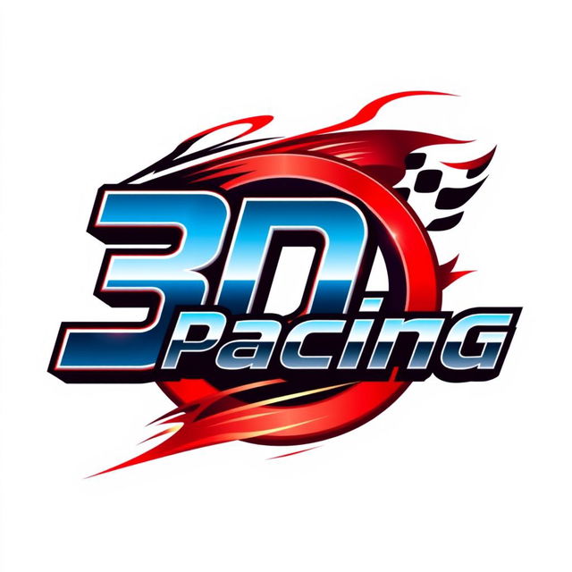 Create a visually striking graphic design featuring the word '3DRacing'