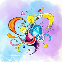 An imaginative drawing that encapsulates the theme of the provided file, featuring vibrant colors and dynamic shapes
