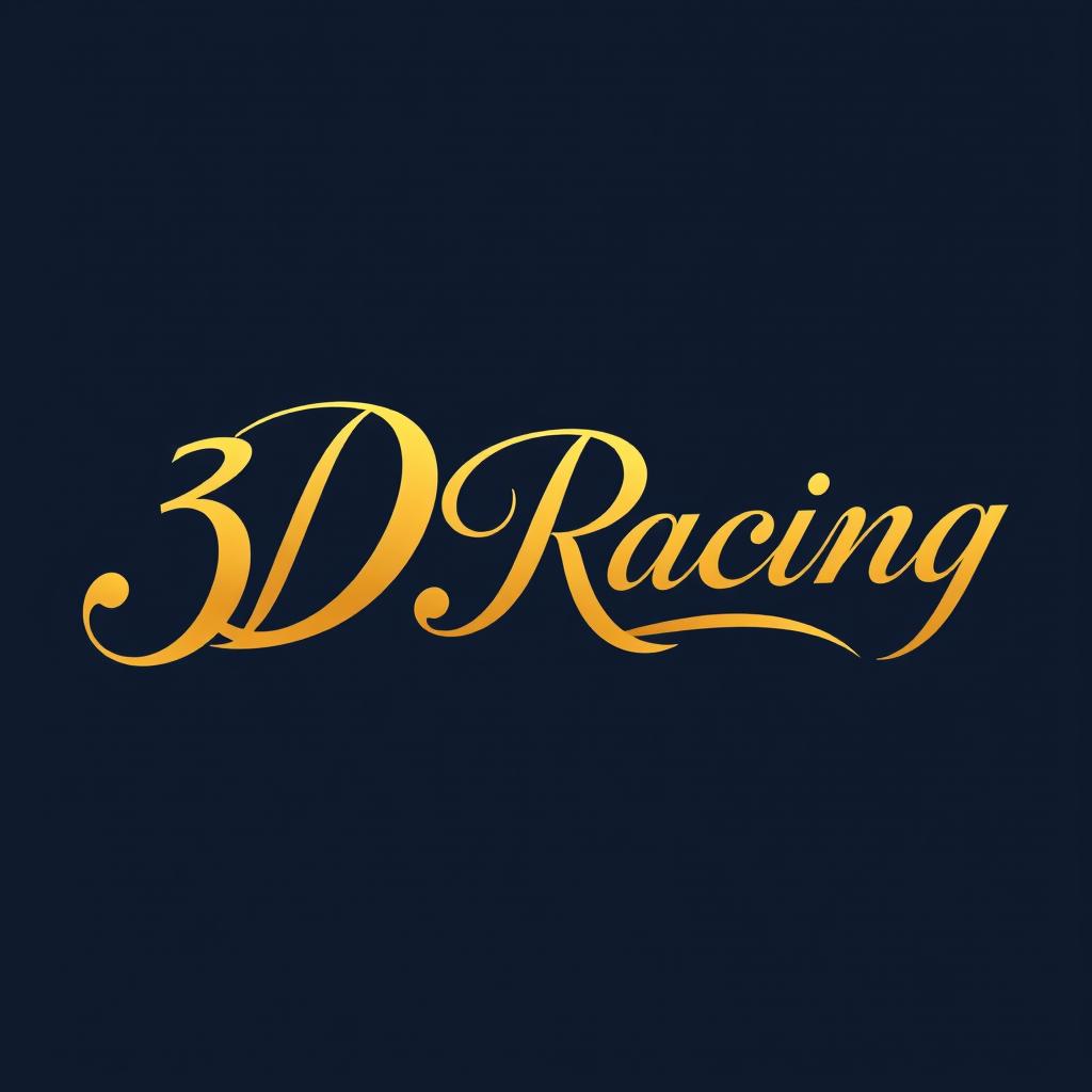 The word '3DRacing' crafted in an elegant serif font, exuding sophistication and style