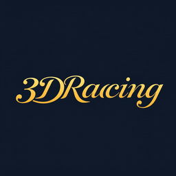 The word '3DRacing' crafted in an elegant serif font, exuding sophistication and style