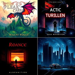 A collection of visually striking and creative e-book covers that convey the essence of different genres