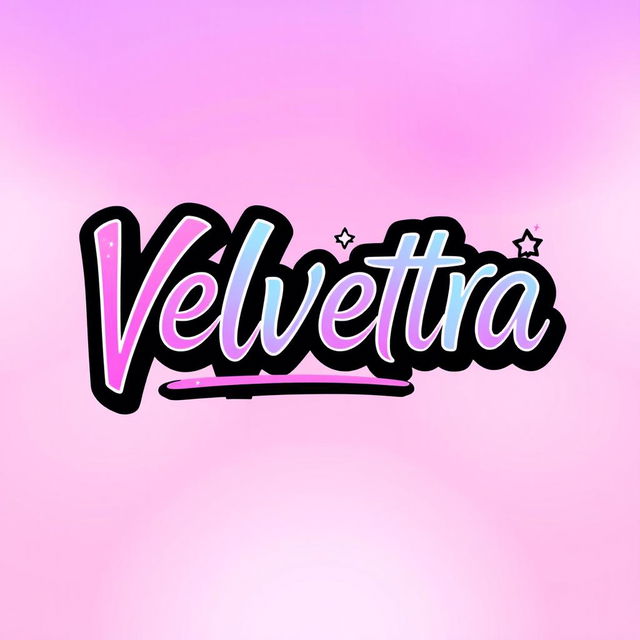 A vibrant and modern K-pop logo designed with the word 'Velvetra'