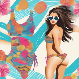 A high-quality digital art image depicts a tasteful and stylish bikini