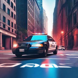 A high-quality digital art image showcasing a polished, modern police car