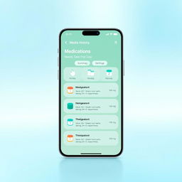 A mobile app home screen showcasing a user-friendly interface that displays a summary of medications the user needs to take that day