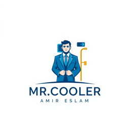 A professional logo design for a company featuring the name 'MR
