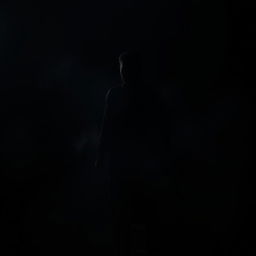 A mysterious silhouette of a man standing in deep shadows, creating an ethereal vision of a figure