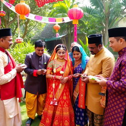 A vibrant Bride Price Ceremony, showcasing traditional attire and customs