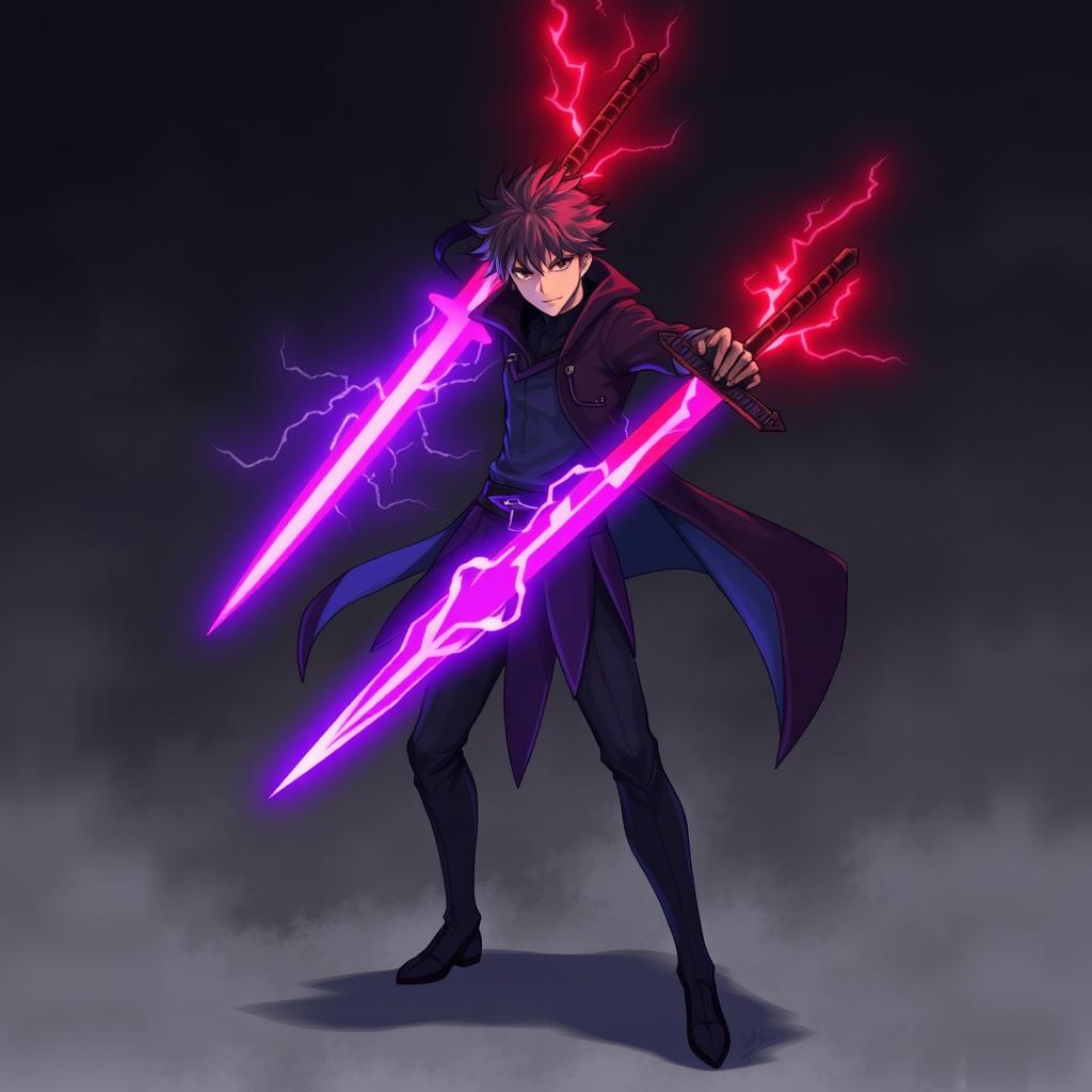 A male character with a completely shady personality, standing in a fighting stance