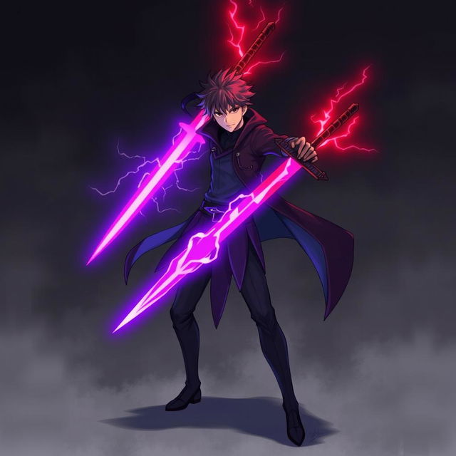 A male character with a completely shady personality, standing in a fighting stance