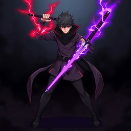 A male character with a completely shady personality, standing in a fighting stance