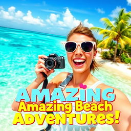 A vibrant and eye-catching YouTube thumbnail designed for a travel vlog