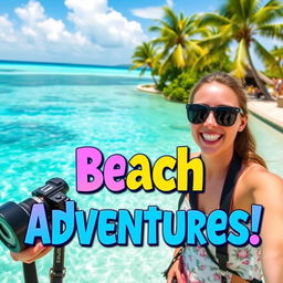 A vibrant and eye-catching YouTube thumbnail designed for a travel vlog
