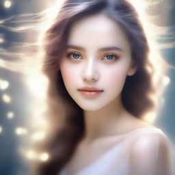 An image of a beautiful girl with radiant skin and sparkling eyes