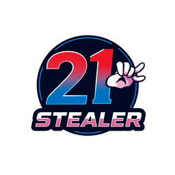 A dynamic and eye-catching logo design for '21 Stealer'