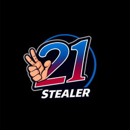 A dynamic and eye-catching logo design for '21 Stealer'