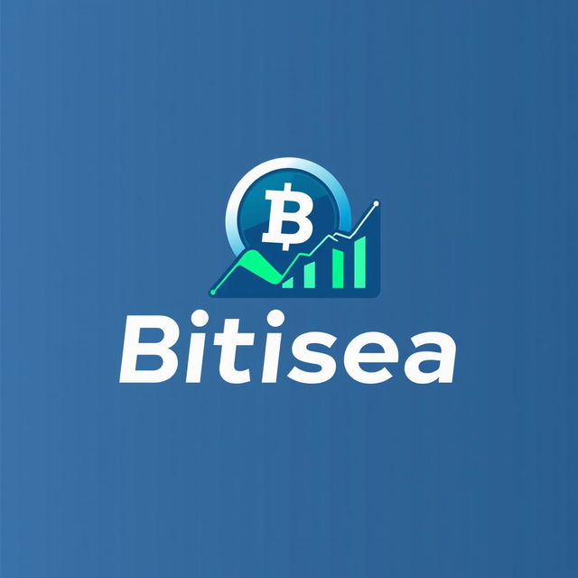 A modern and sleek logo design for a cryptocurrency news channel named 'Bitisea'