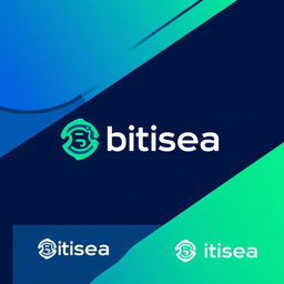 A modern and sleek logo design for a cryptocurrency news channel named 'Bitisea'