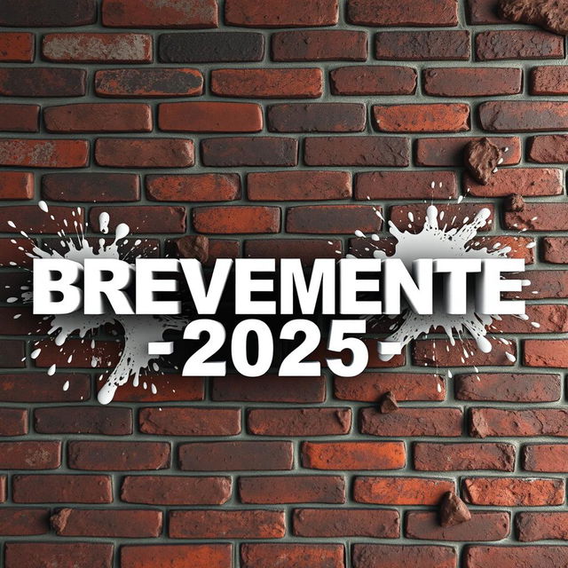 A 3D design featuring the phrase 'BREVEMENTE - 2025' prominently displayed in bold, modern typography