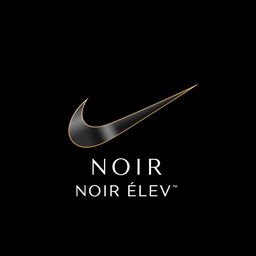 Logo design for the fashion brand "NOIR Élevé" featuring a sleek and modern swoosh element that blends streetwear and elegance