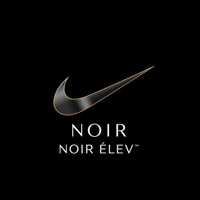 Logo design for the fashion brand "NOIR Élevé" featuring a sleek and modern swoosh element that blends streetwear and elegance