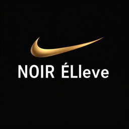 Logo design for the fashion brand "NOIR Élevé" featuring a sleek and modern swoosh element that blends streetwear and elegance