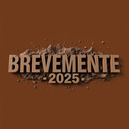 A 3D design featuring the phrase 'BREVEMENTE - 2025' in bold, modern typography