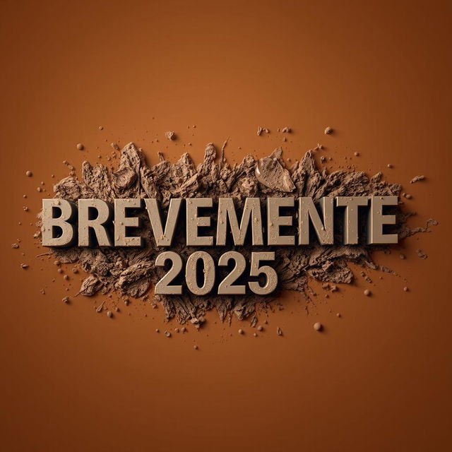 A 3D design featuring the phrase 'BREVEMENTE - 2025' in bold, modern typography