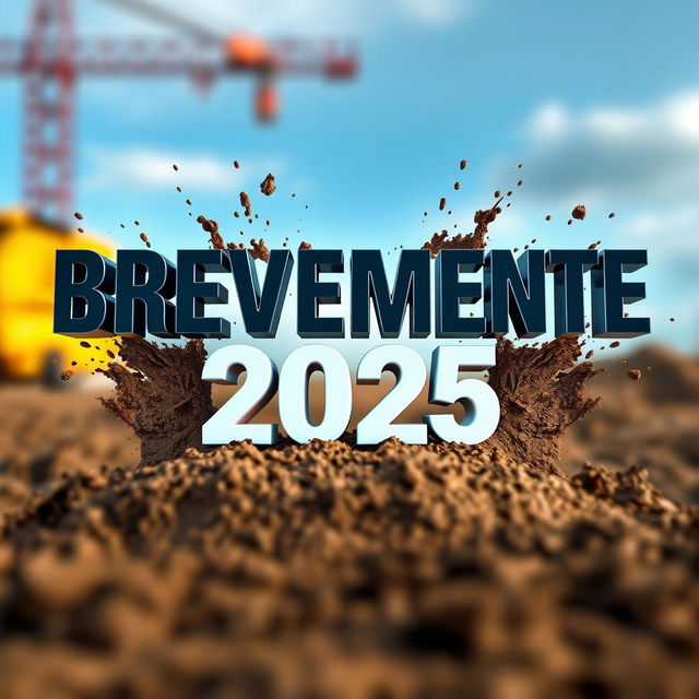 A 3D design featuring the phrase 'BREVEMENTE 2025' in bold, modern typography