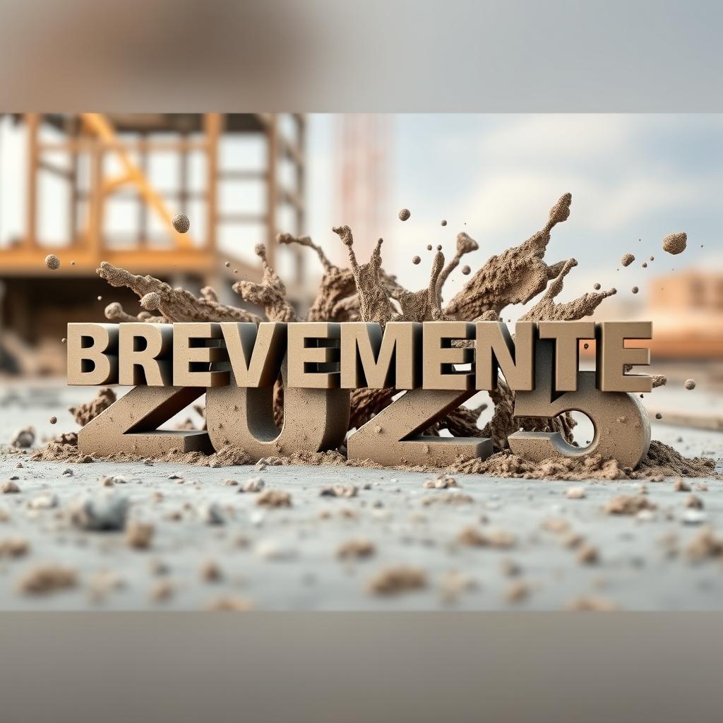 A 3D design featuring the phrase 'BREVEMENTE 2025' in bold, modern typography