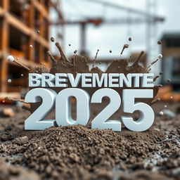 A 3D design featuring the phrase 'BREVEMENTE 2025' in bold, modern typography