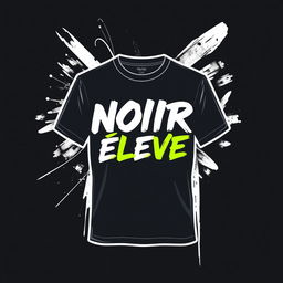 A stylish streetwear t-shirt design featuring the name "NOIR Élevé" prominently displayed