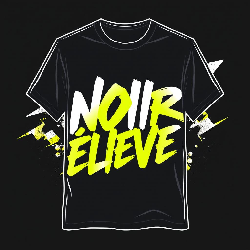 A stylish streetwear t-shirt design featuring the name "NOIR Élevé" prominently displayed