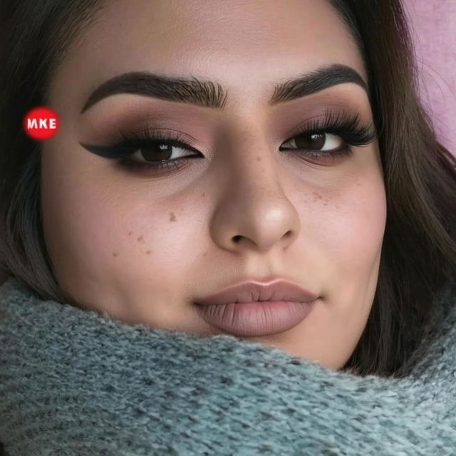 A close-up portrait of a young woman with a slightly slimmed face, showcasing her full features