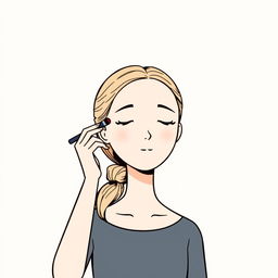 A stylized illustration of a person preparing for a presentation, featuring a head with hair tied back low but without any facial features such as eyes, nose, mouth, or eyebrows