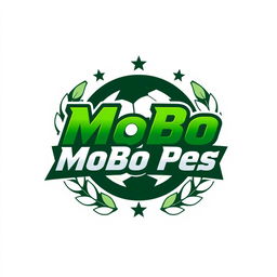A logo design for a YouTube channel named 'MoBo Pes', inspired by the logos of traditional football teams