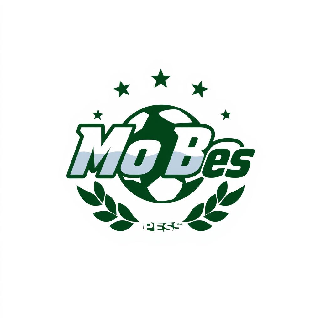 A logo design for a YouTube channel named 'MoBo Pes', inspired by the logos of traditional football teams