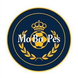 A logo design for a YouTube channel named 'MoBo Pes', inspired by the iconic Real Madrid logo