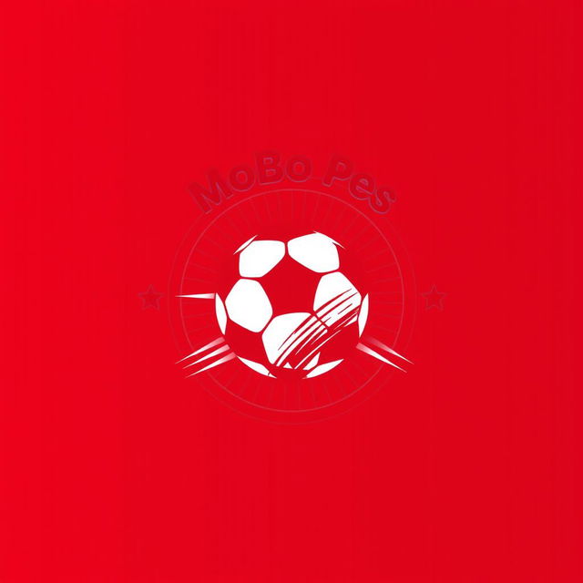 A logo design for a YouTube channel named 'MoBo Pes', featuring a striking red color scheme reminiscent of classic football team logos