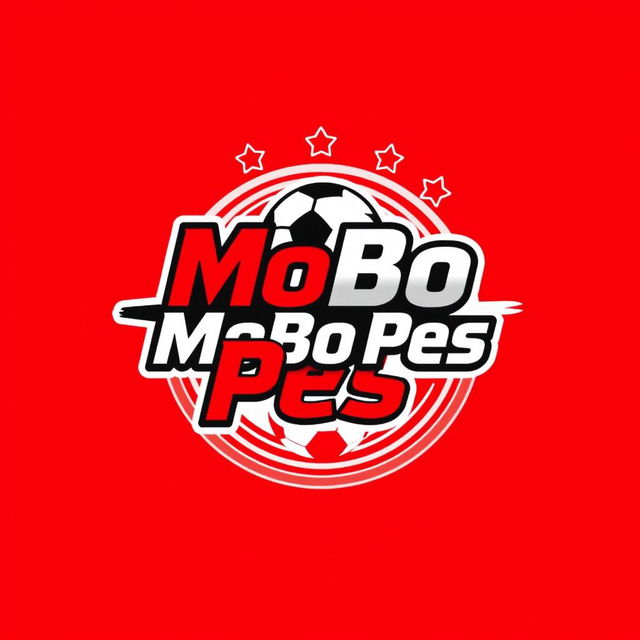 A logo design for a YouTube channel named 'MoBo Pes' featuring a bold red color scheme