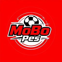 A logo design for a YouTube channel named 'MoBo Pes' featuring a bold red color scheme