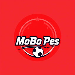 A logo design for a YouTube channel named 'MoBo Pes' featuring a bold red color scheme