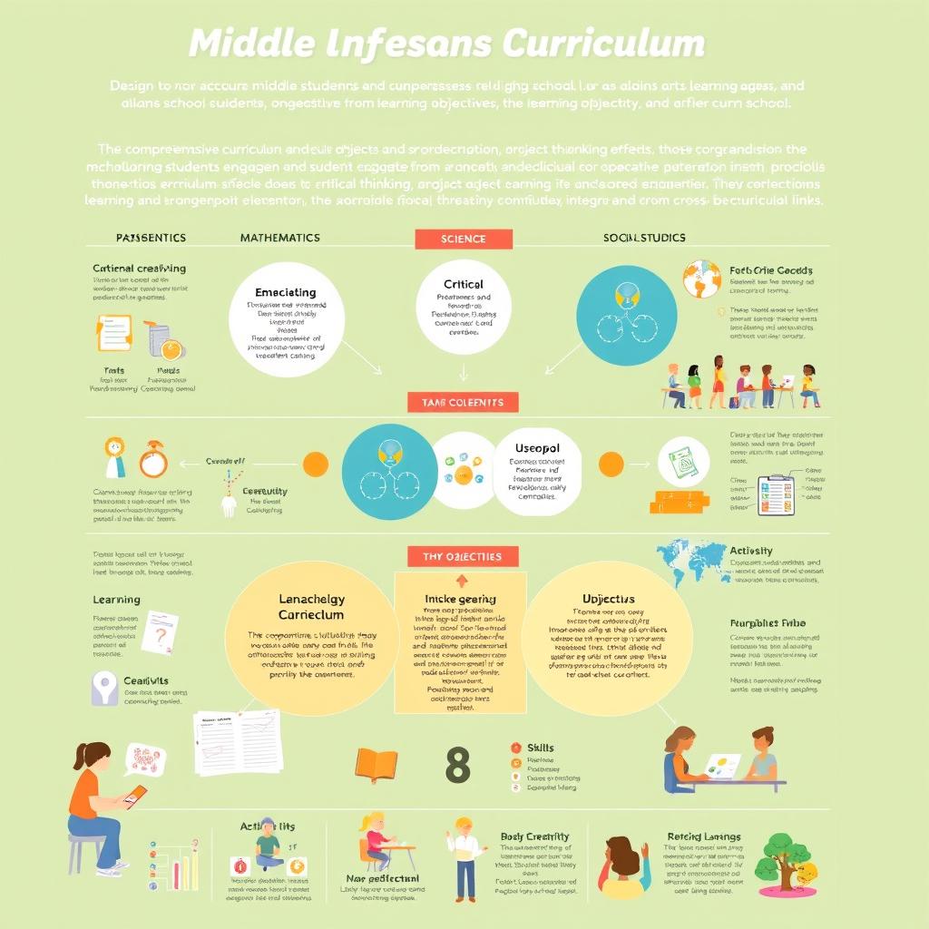 A comprehensive curriculum design for middle school students that aligns and complements the learning objectives from elementary to high school