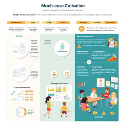 A comprehensive curriculum design for middle school students that aligns and complements the learning objectives from elementary to high school