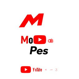 A modern and sleek logo design for a YouTube channel named 'MoBo Pes'