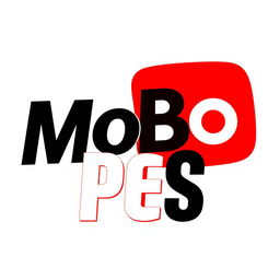 A modern and sleek logo design for a YouTube channel named 'MoBo Pes'